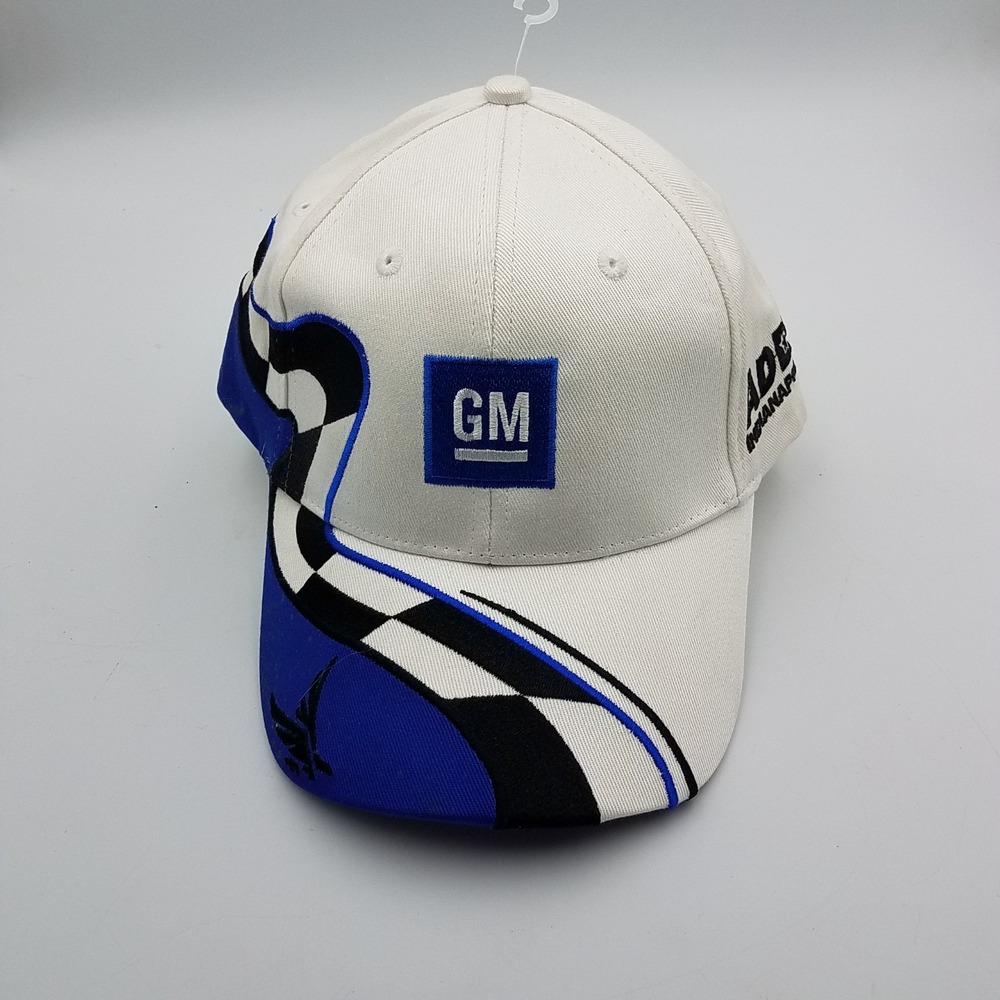 General‎ Motors / GM hat Adesa Indianapolis white blue adjustable snapback cap